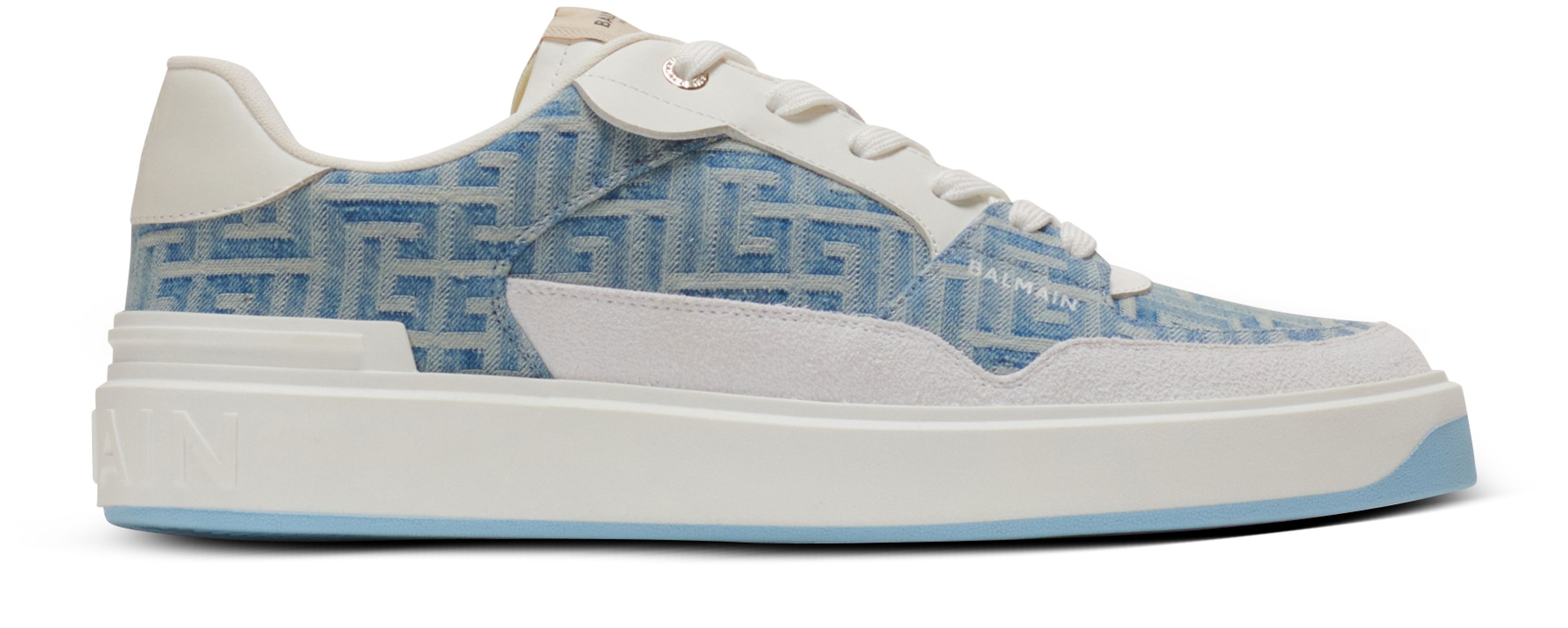 Balmain B-Court Flip denim labyrinth sneakers