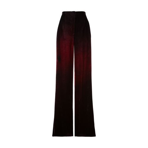 Alberta Ferretti Velvet trousers with pink print