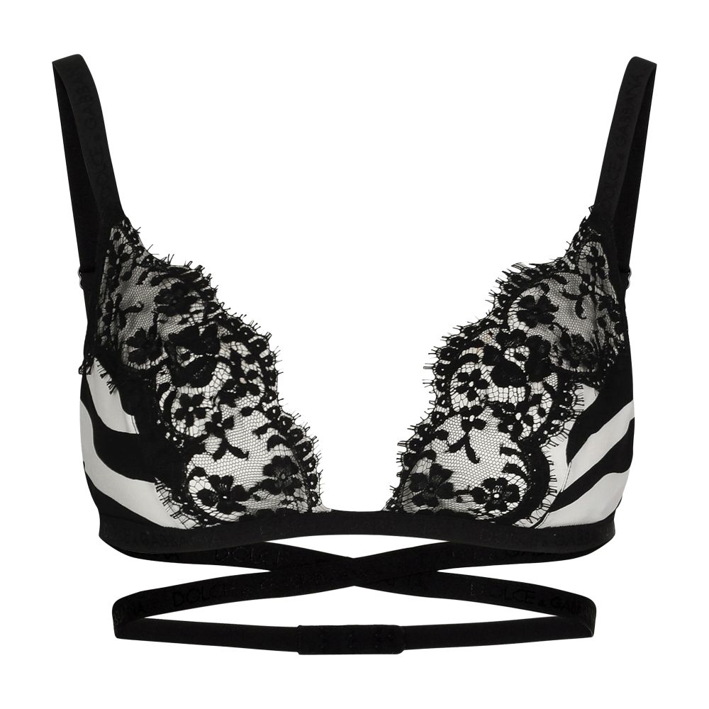 Dolce & Gabbana Zebra-print silk triangle bra