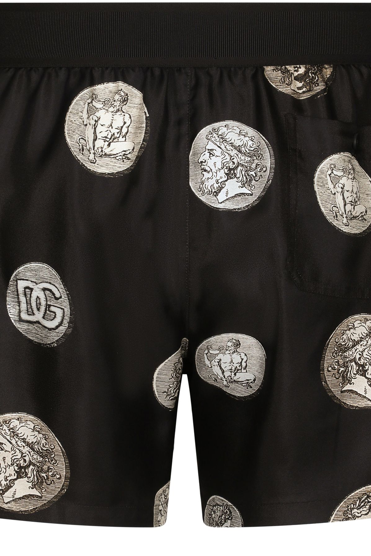 Dolce & Gabbana Silk Shorts with Coin Print