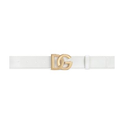 Dolce & Gabbana Shiny calfskin belt with DG logo