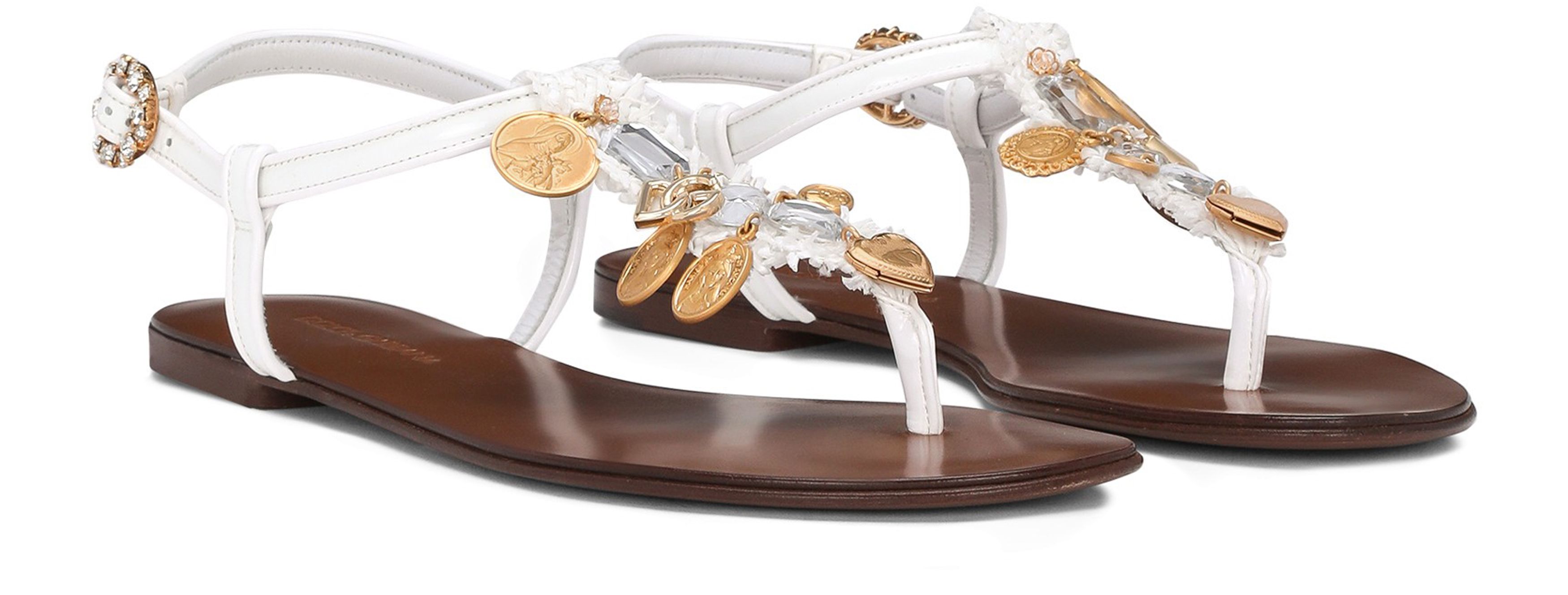 Dolce & Gabbana Raffia sandals with medallions