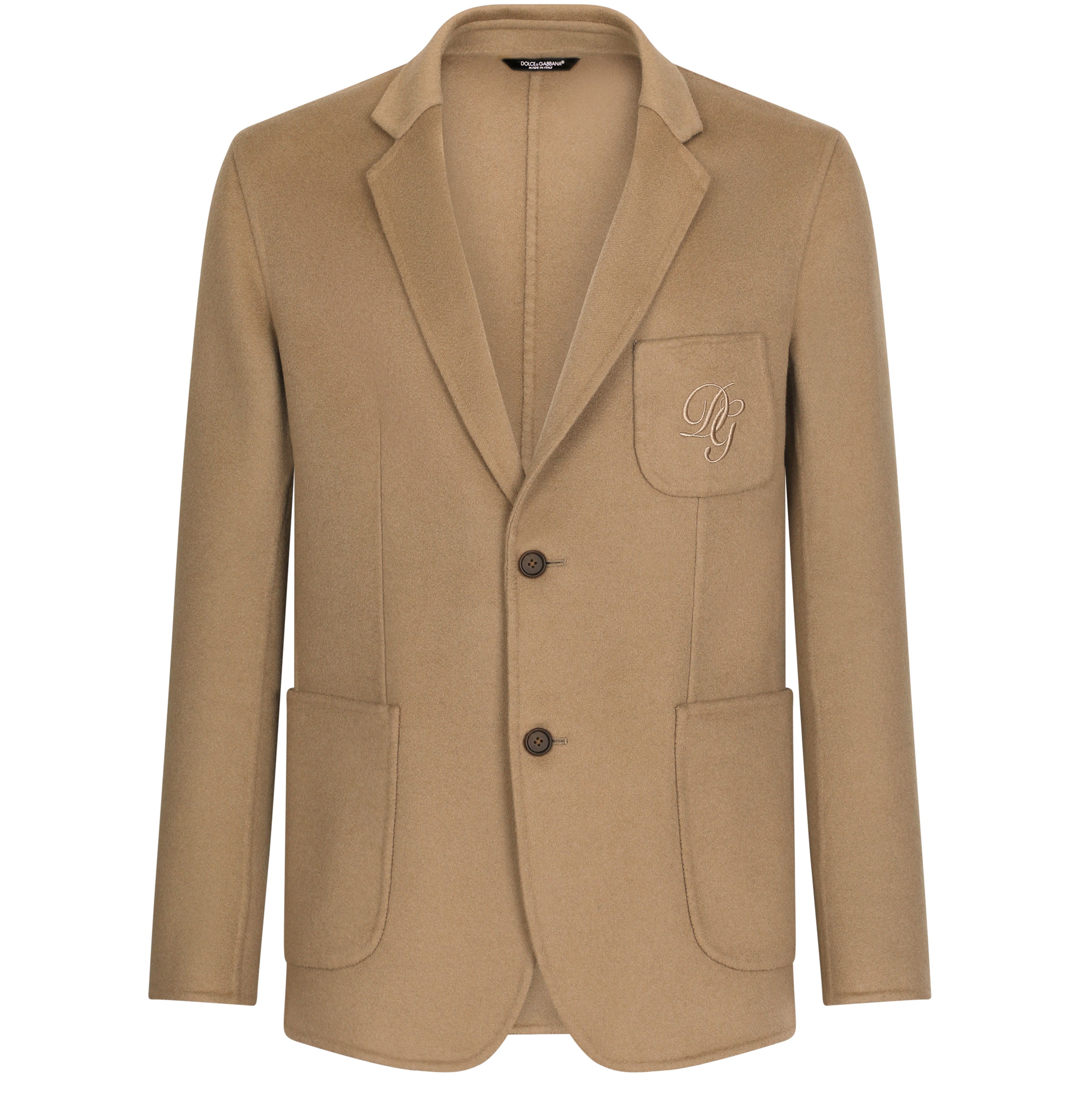 Dolce & Gabbana Deconstructed camel hair blazer with embroidery