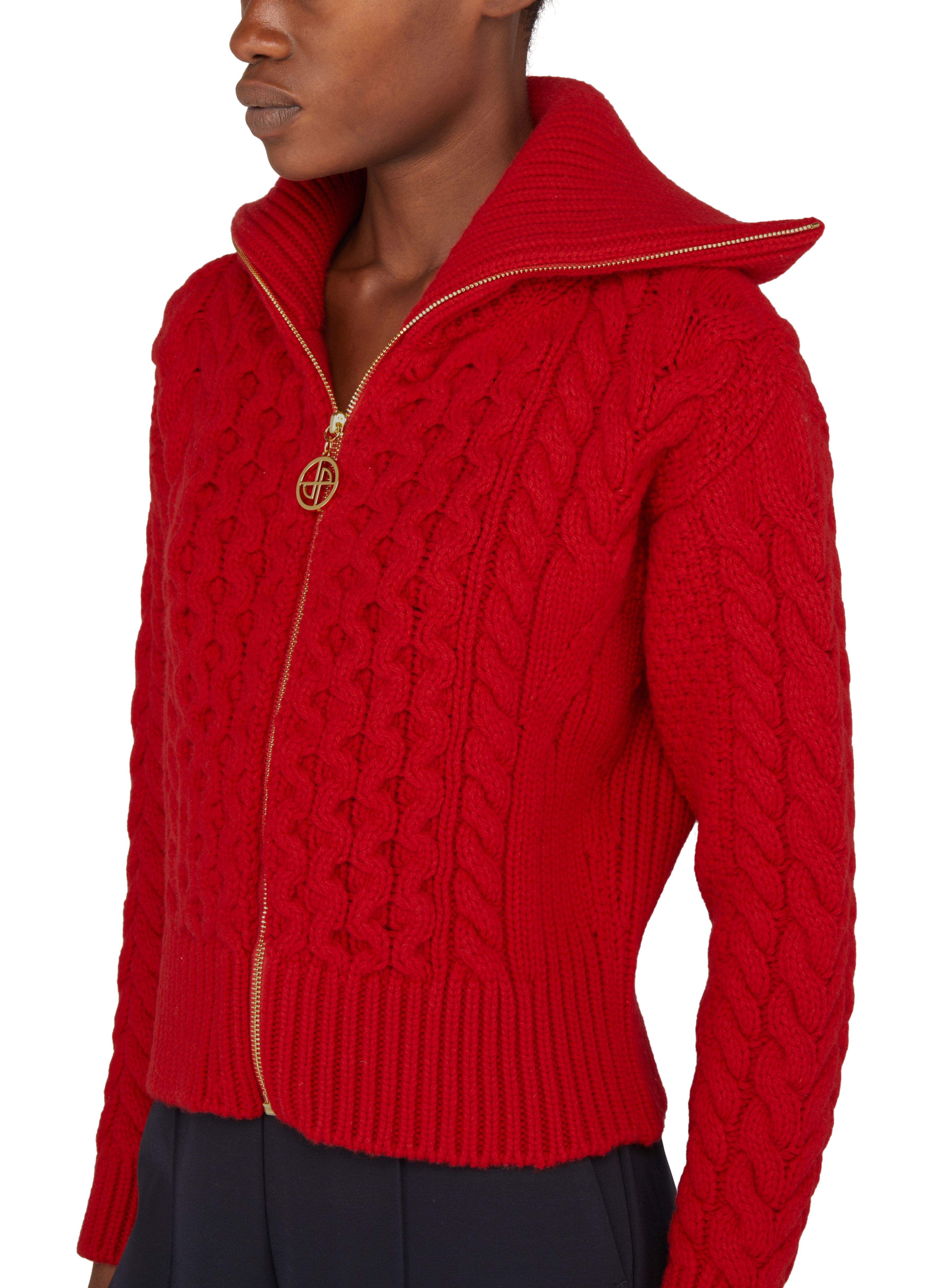 Patou Cable knit zipped blouson