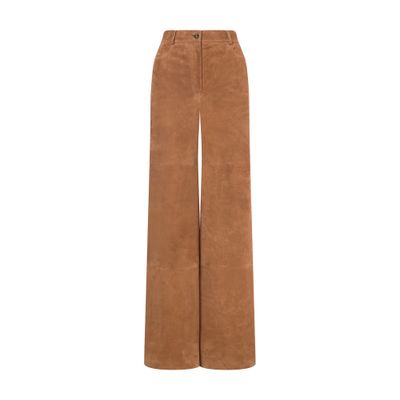 Alberta Ferretti Wide-leg suede trousers