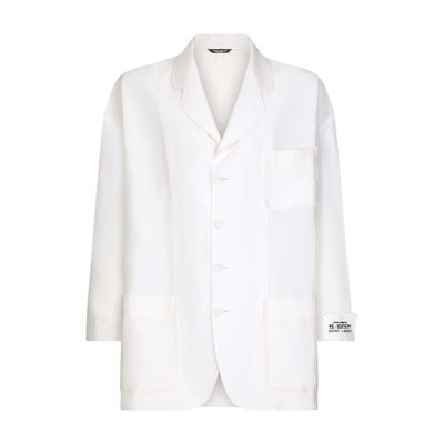 Dolce & Gabbana Oversize single-breasted linen and silk jacket