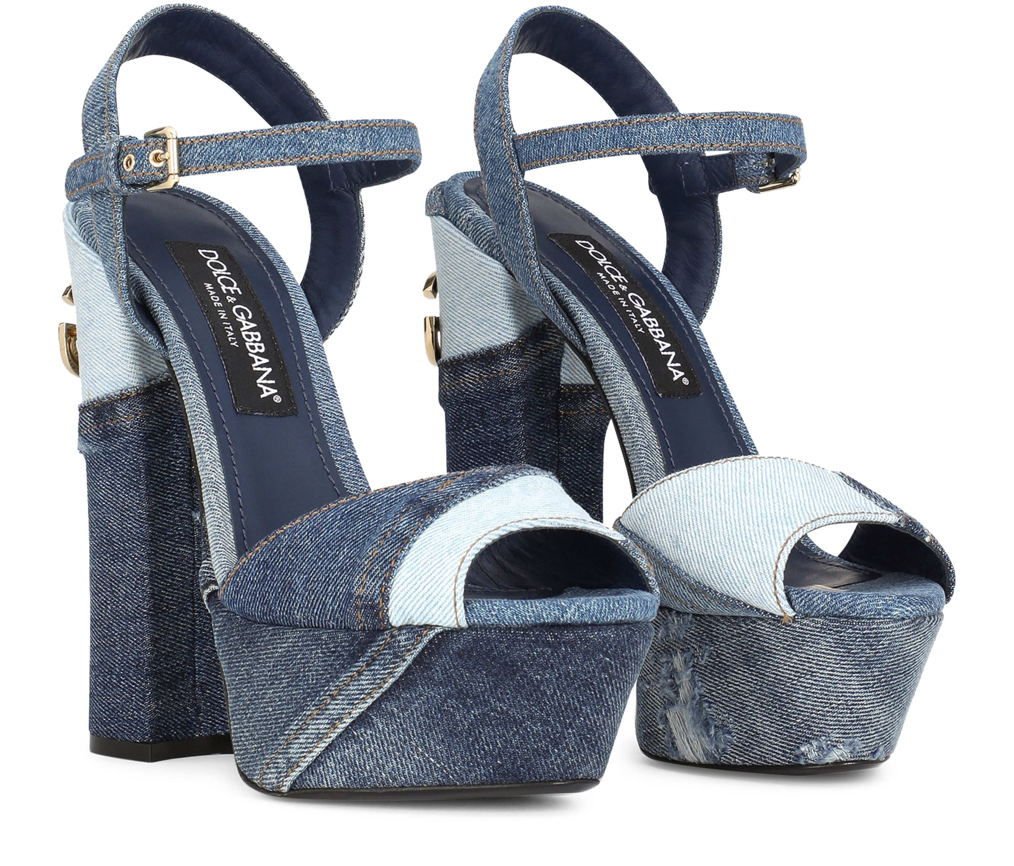 Dolce & Gabbana Patchwork denim platform sandals