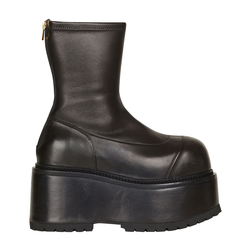 Balmain Platform boots in lambskin stretch leather