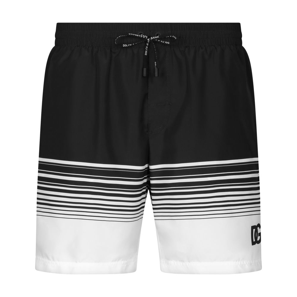 Dolce & Gabbana Mid-rise swim trunks with DG print