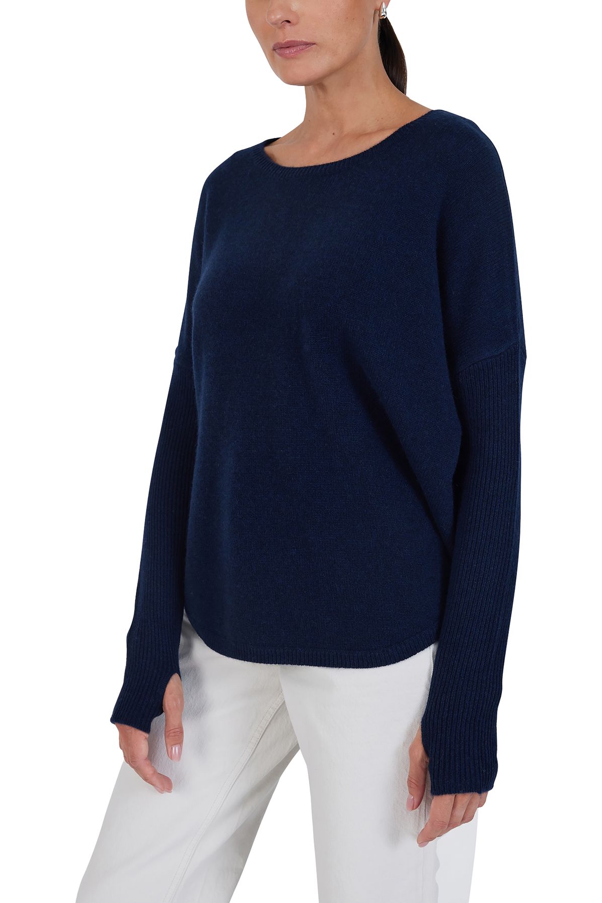  Arya round neck cashmere poncho