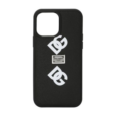 Dolce & Gabbana Calfskin iPhone 13 Pro Max cover with all-over DG print