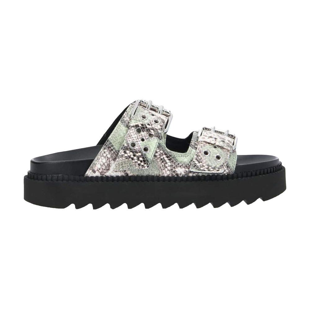  Knife flat snakeskin-print Mules with buckle