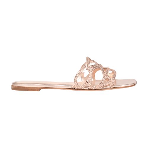 Gianvito Rossi Crystal Fleur Slides