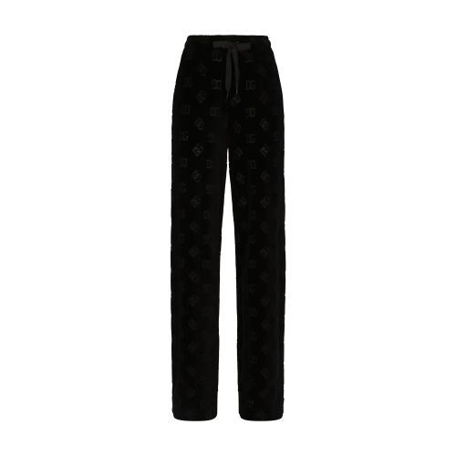 Dolce & Gabbana Flocked jersey pants with all-over DG logo