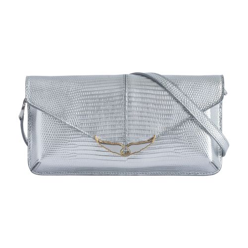 Zadig & Voltaire Borderline embossed metallic clutch