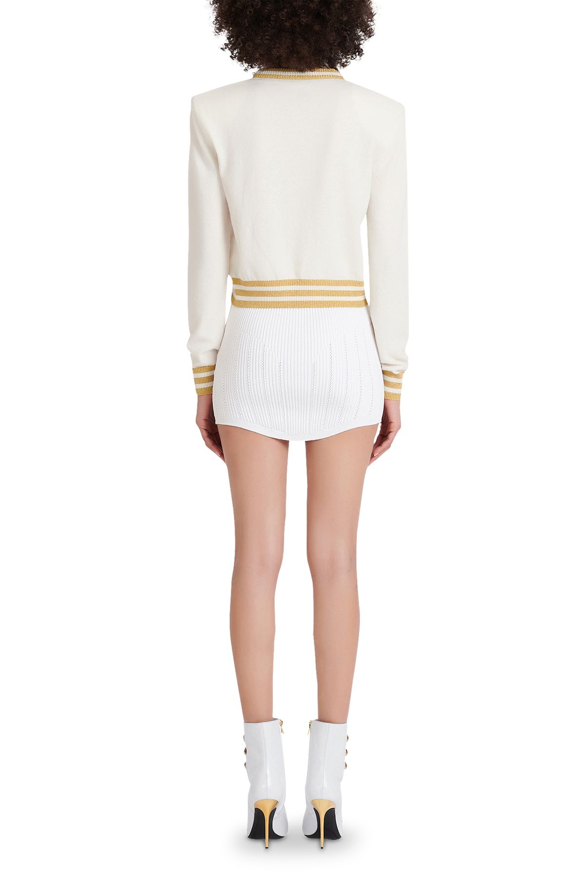 Balmain Cropped wool sweatshirt with