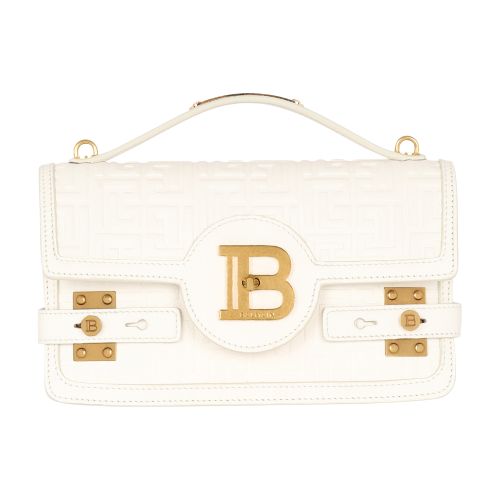 Balmain B-Buzz 24 bag in monogrammed grained leather