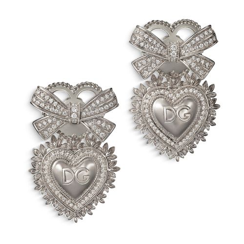 Dolce & Gabbana Devotion earrings in white gold with diamonds