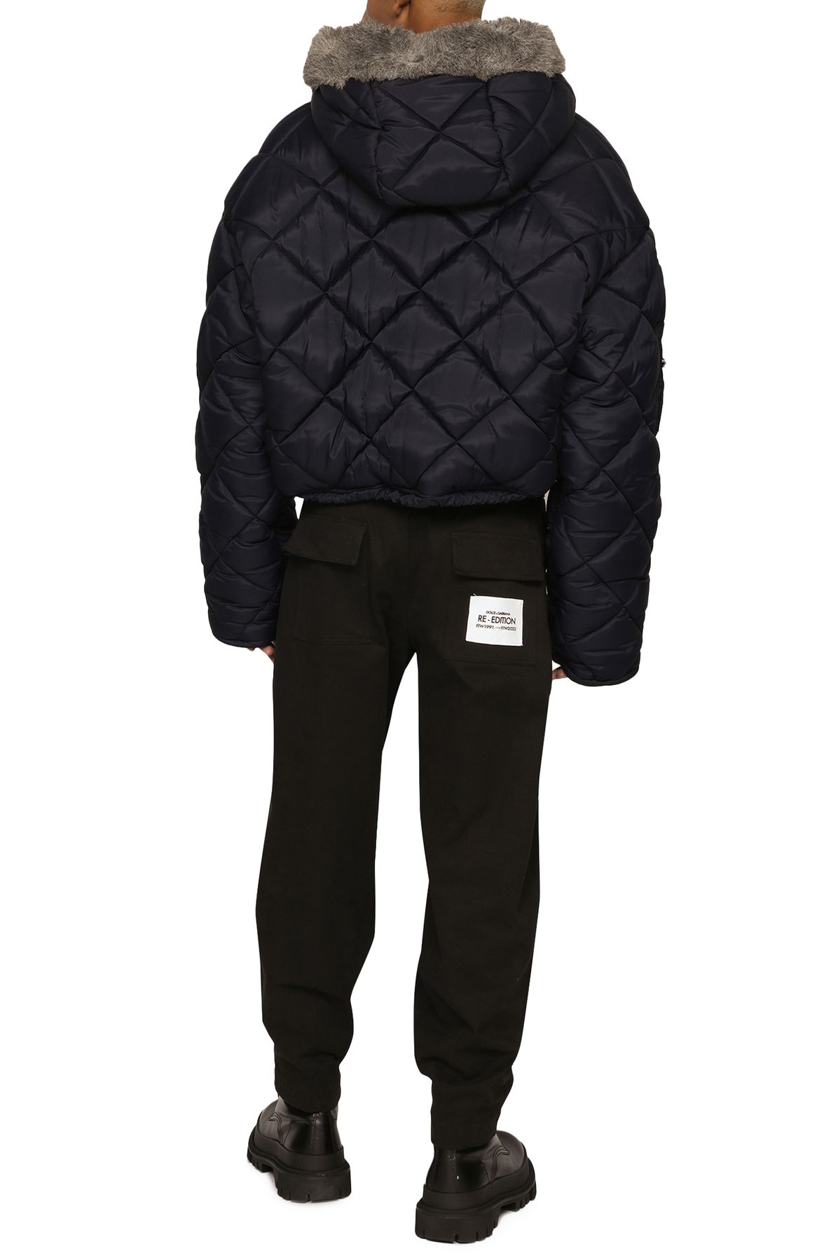 Dolce & Gabbana Quilted Canvas Jacket with Hood