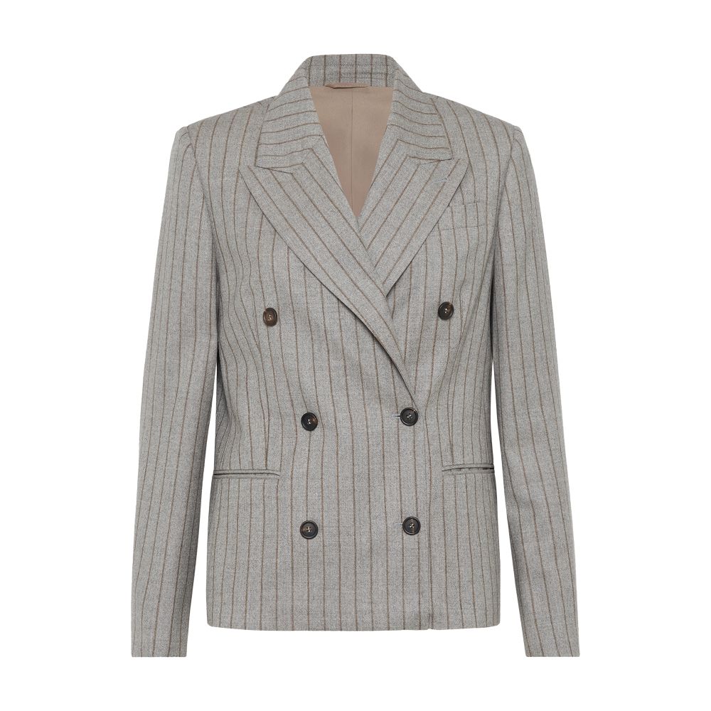 Brunello Cucinelli Moulinè chalk stripe blazer