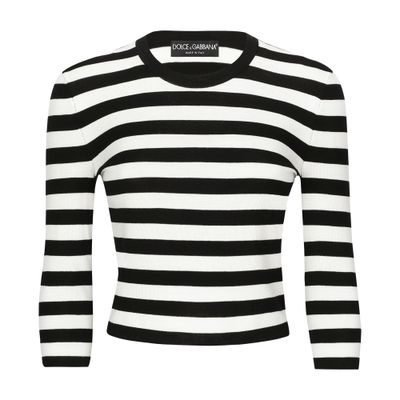 Dolce & Gabbana Wool sweater in inlaid stripes