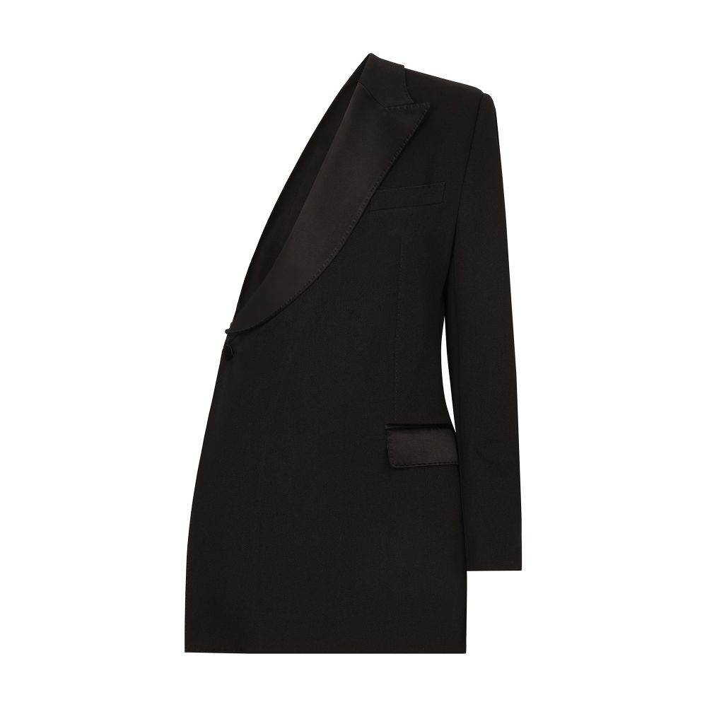 Dolce & Gabbana One-shoulder wool gabardine jacket