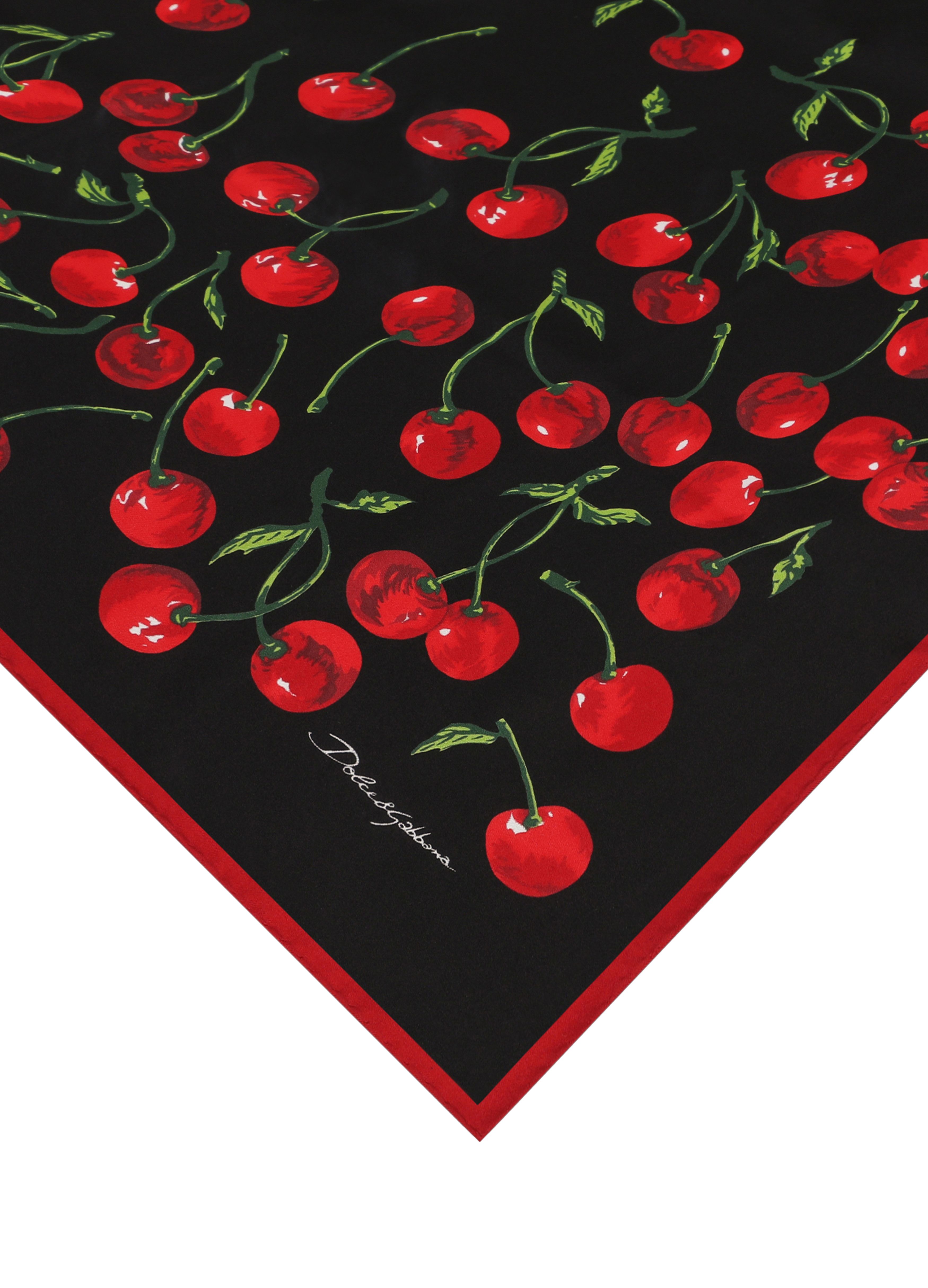 Dolce & Gabbana Cherry-print twill scarf (90x90)