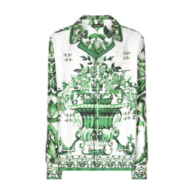 Dolce & Gabbana Majolica print silk twill shirt