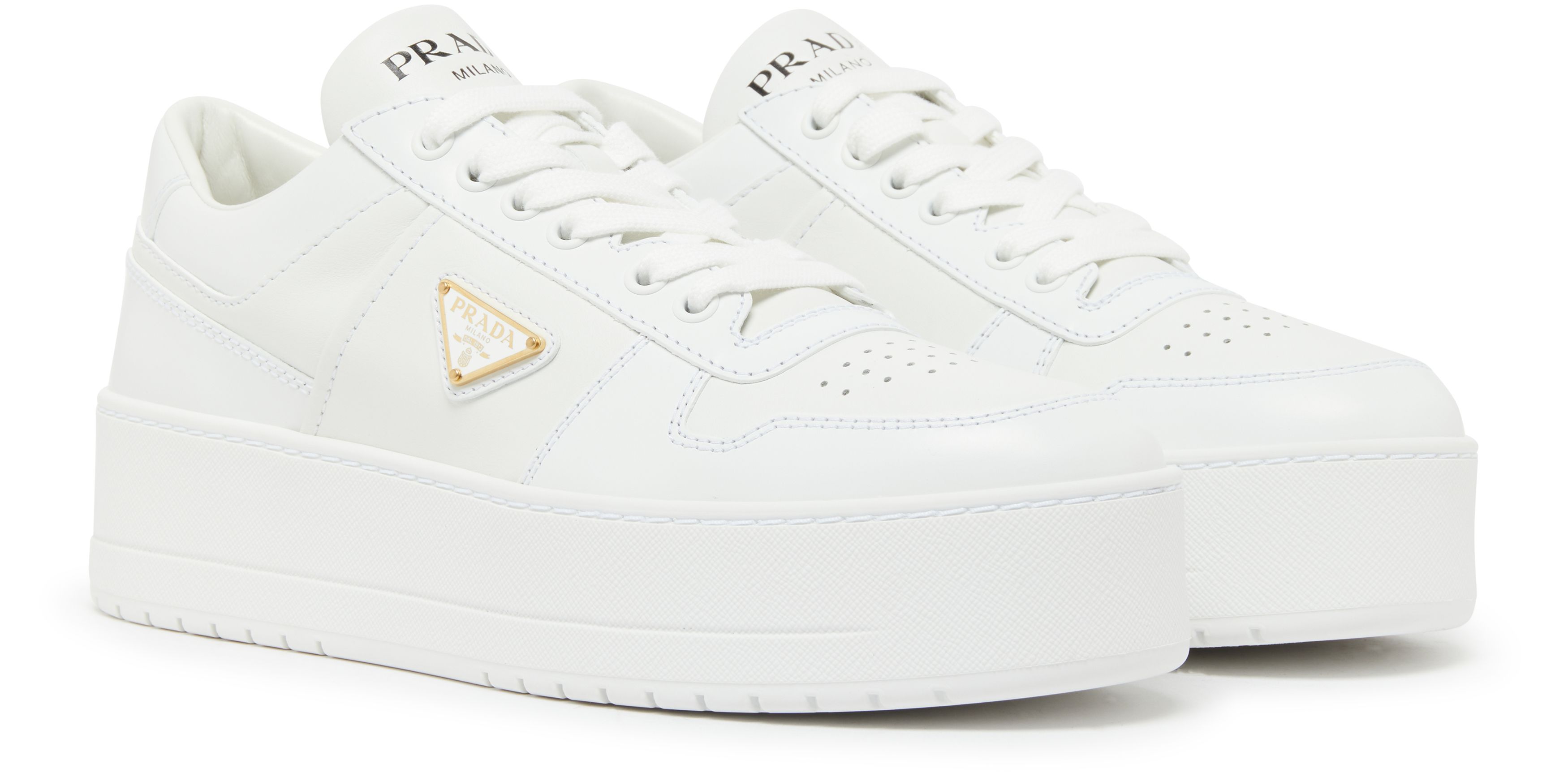 Prada Downtown Bold perforated leather sneakers