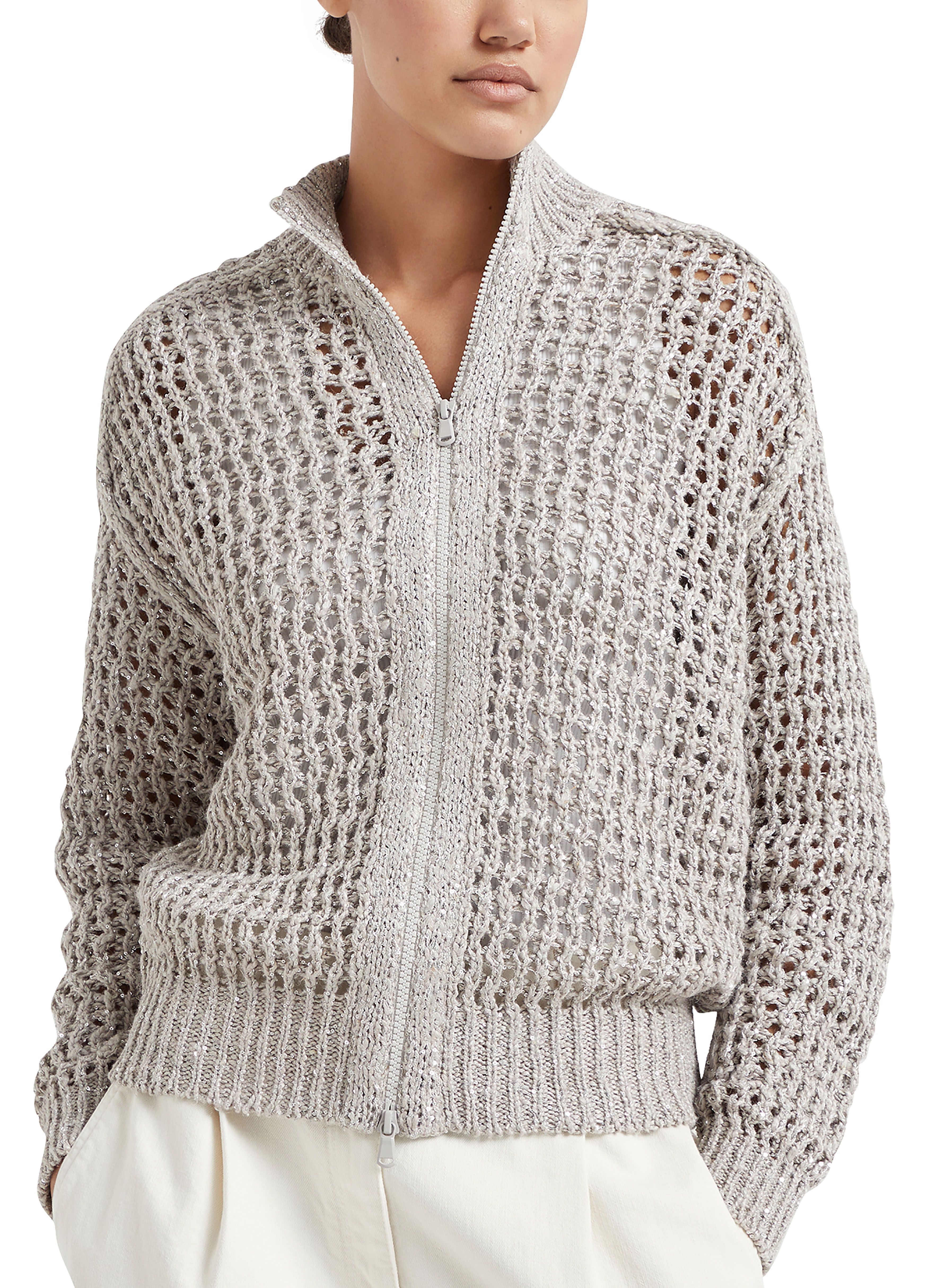 Brunello Cucinelli Rustic Dazzling Net cardigan