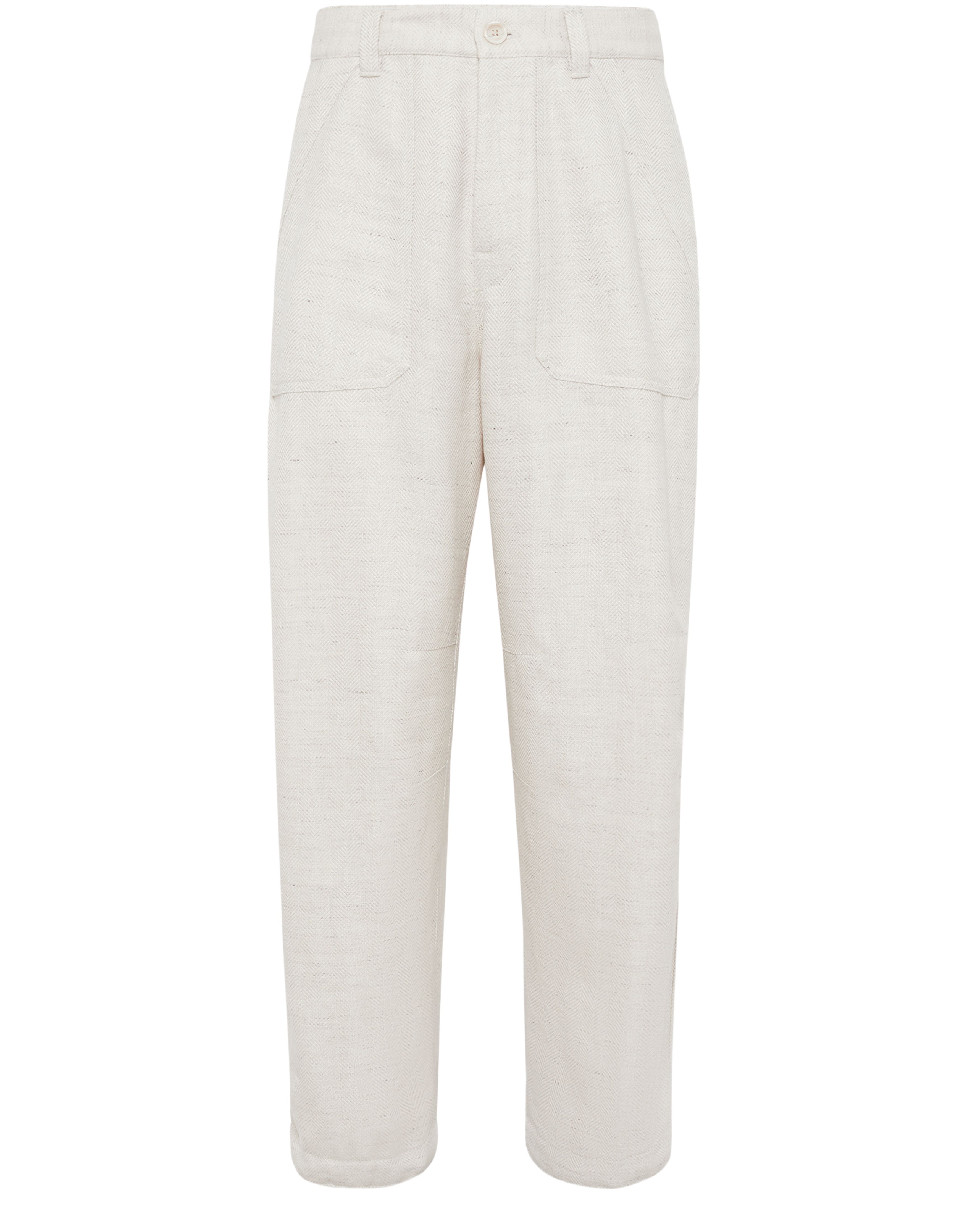 Brunello Cucinelli Relaxed-fit chevron trousers