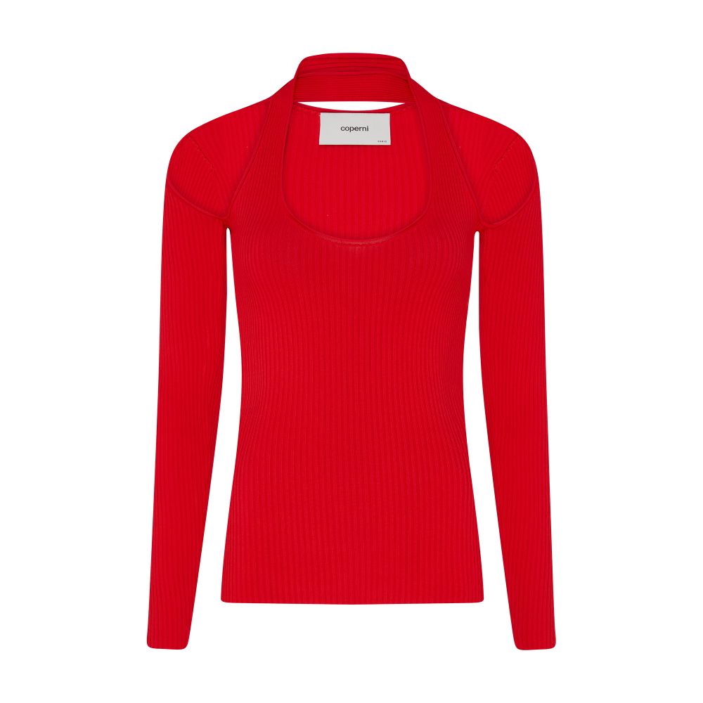 Coperni Long-sleeve cut-out knit top