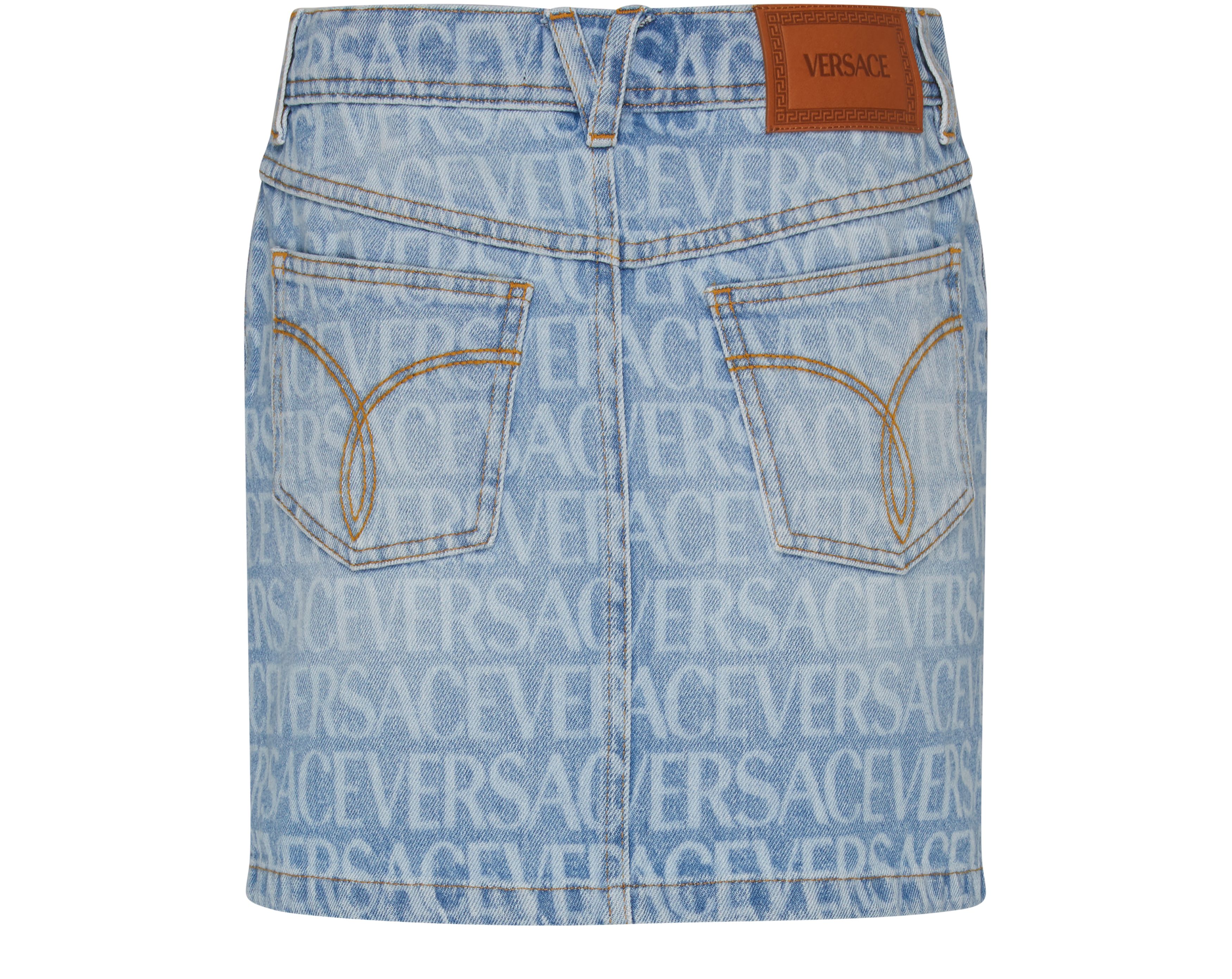 Versace Versace Allover denim mini skirt