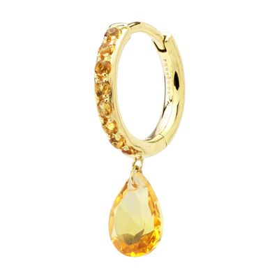 Persée Single piercing pavé 1 citrine