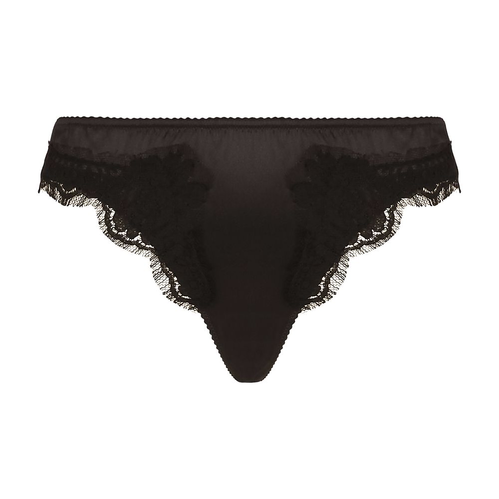 Dolce & Gabbana Satin thong with lace detailing