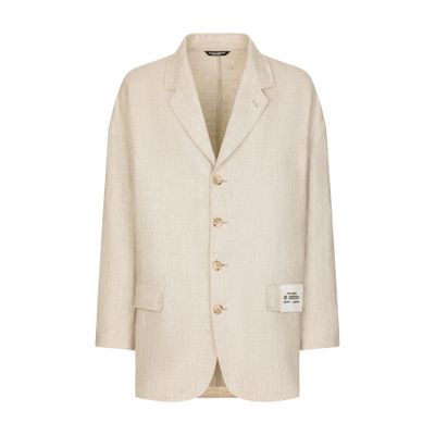 Dolce & Gabbana Oversize single-breasted linen and viscose jacket