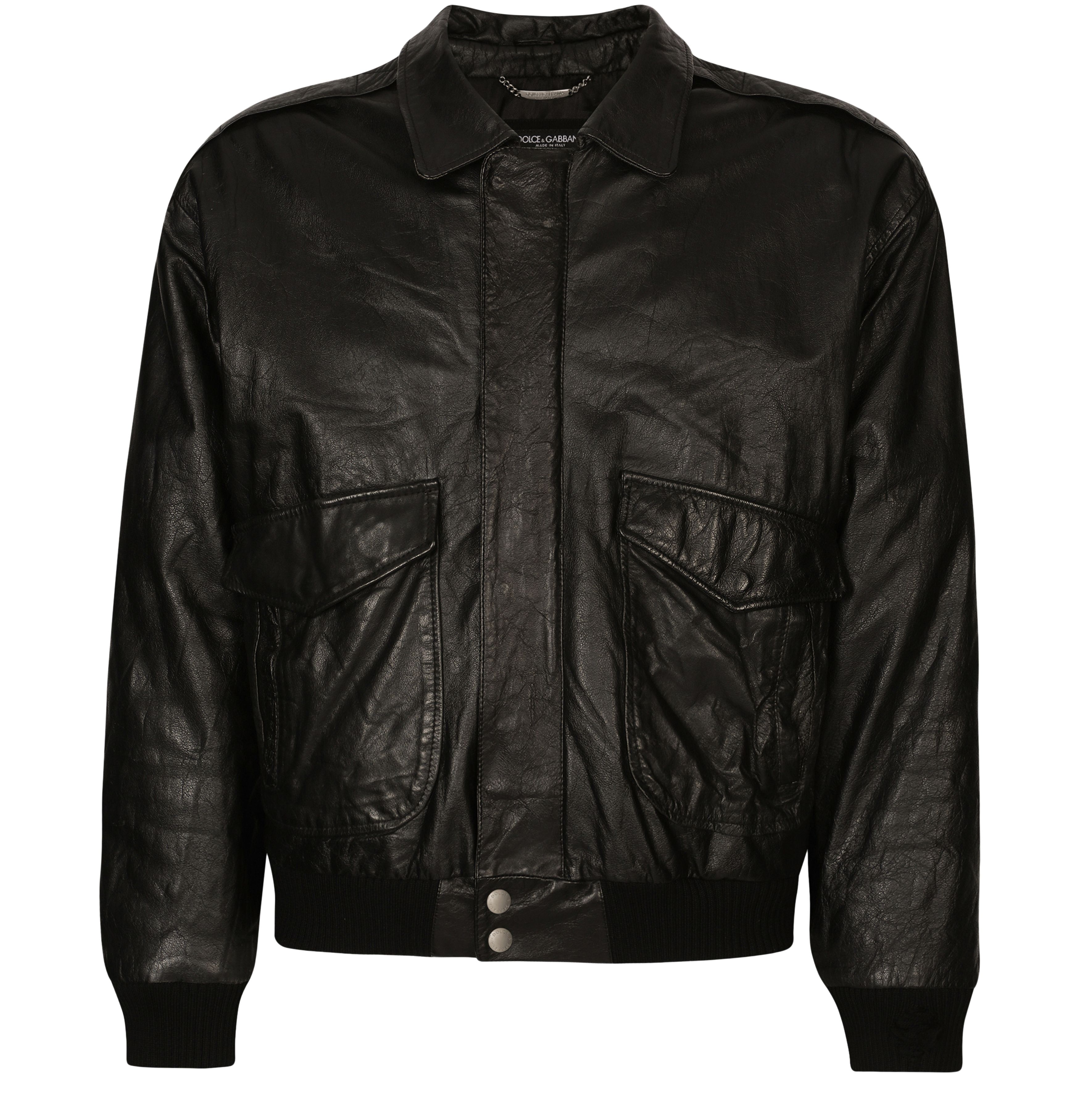 Dolce & Gabbana Vintage leather jacket with branded tag