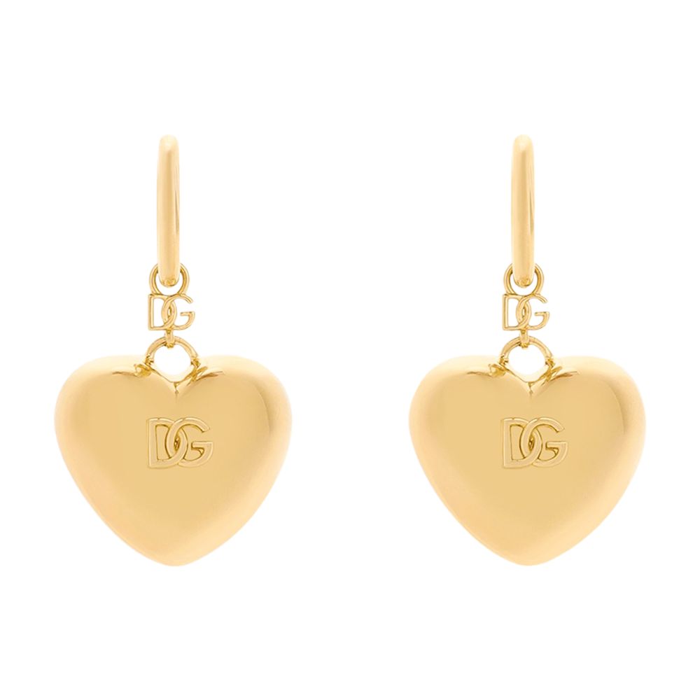 Dolce & Gabbana Heart drop earrings with DG logo