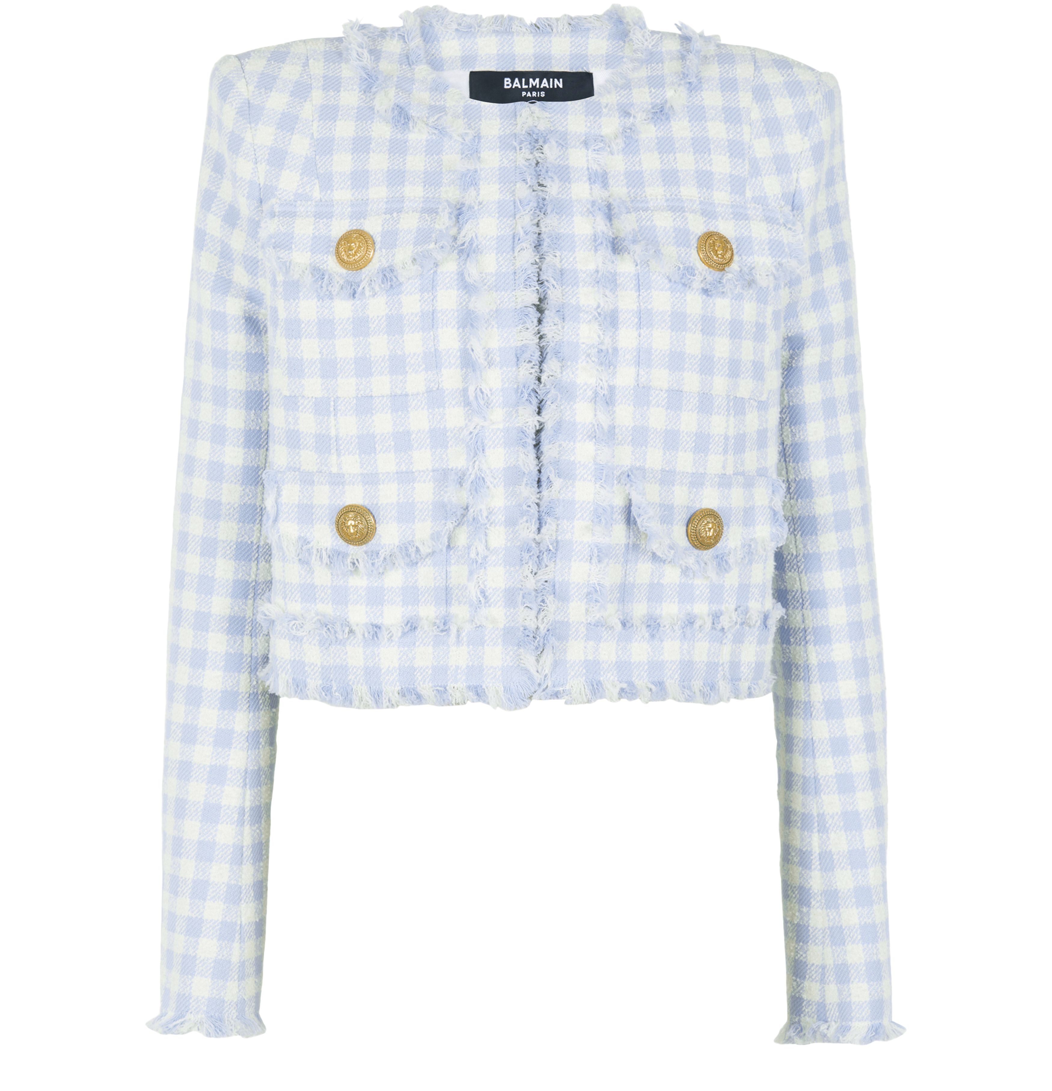 Balmain Gingham Tweed Jacket