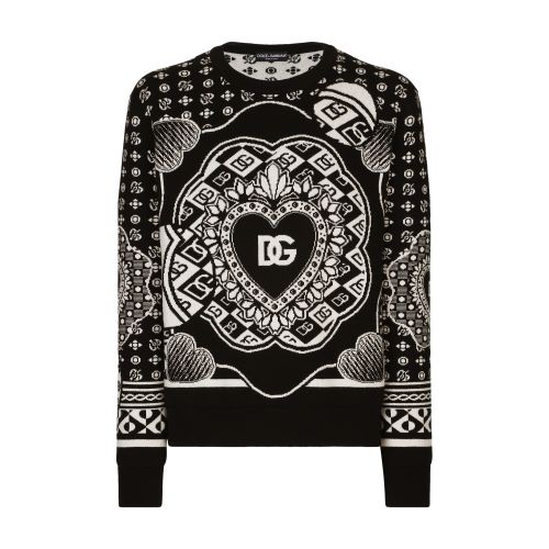 Dolce & Gabbana Round-neck virgin wool jacquard sweater