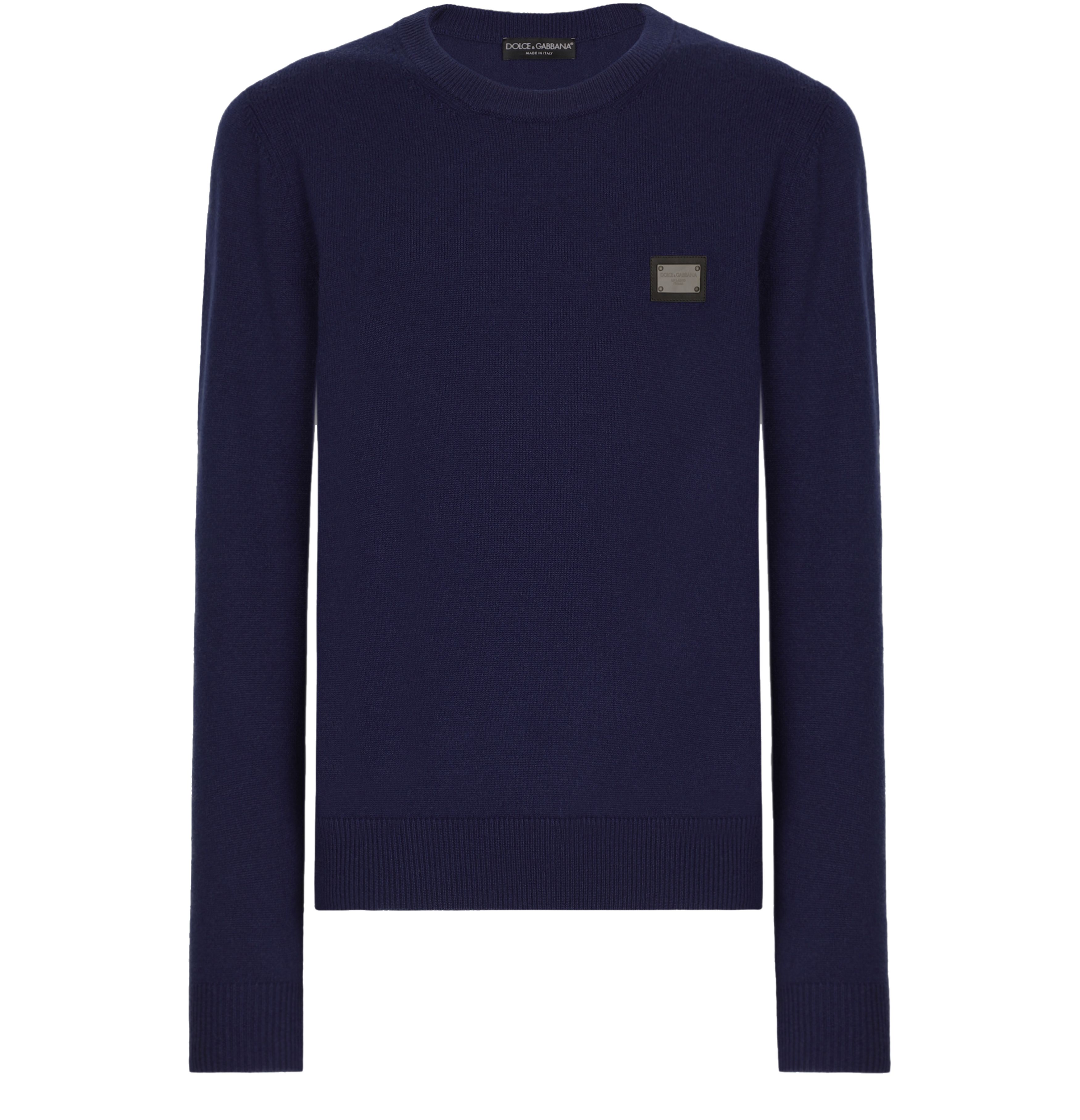 Dolce & Gabbana Wool round-neck sweater with branded tag