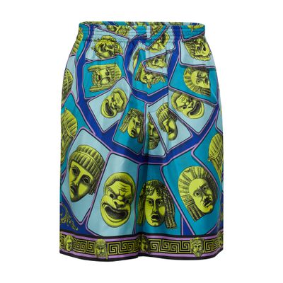 Versace Mask Scarf print shorts