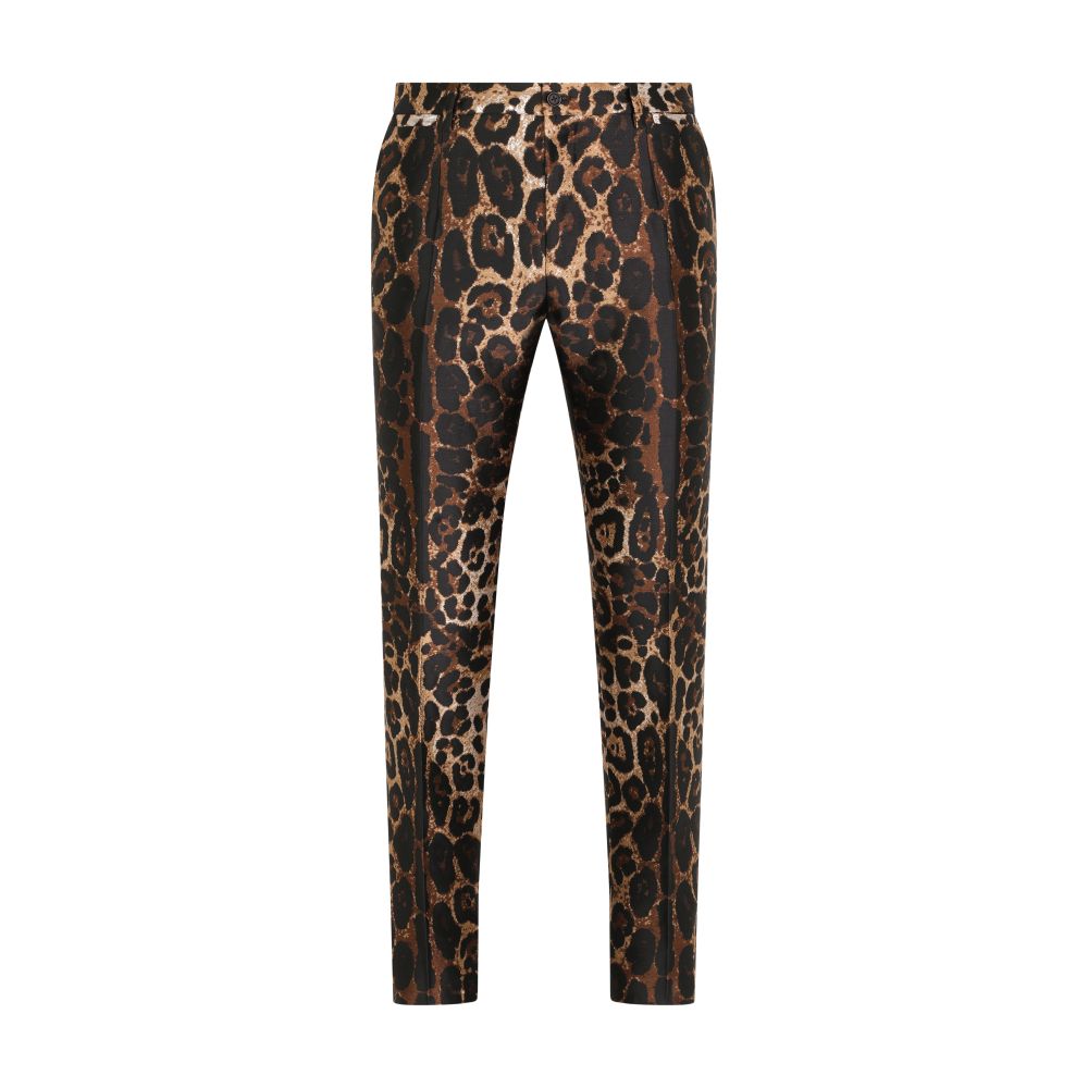 Dolce & Gabbana Jacquard pants with leopard design