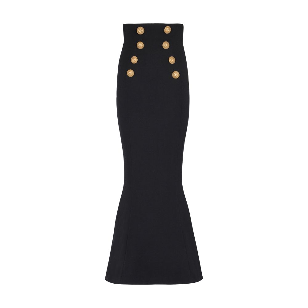 Balmain High waist long skirt with buttons