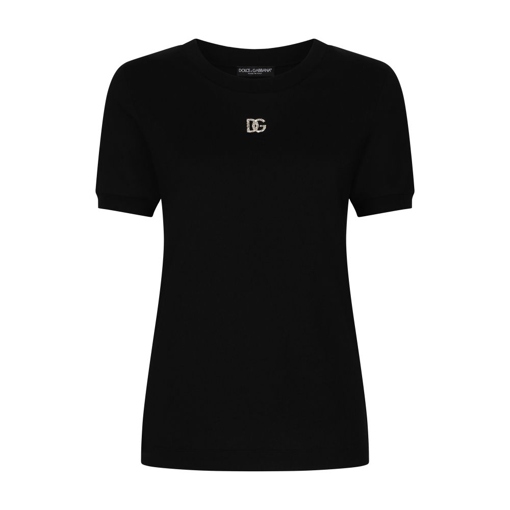 Dolce & Gabbana Cotton t-shirt with crystal logo