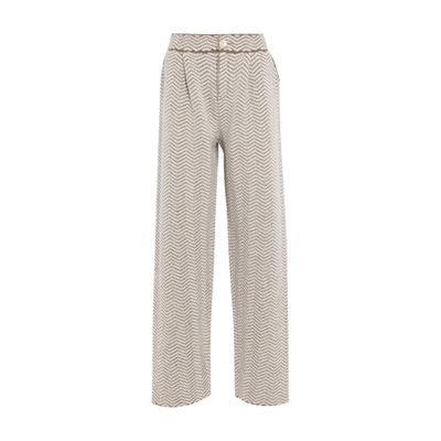 Barrie Trousers in cashmere, wool and silk with a chevron motif