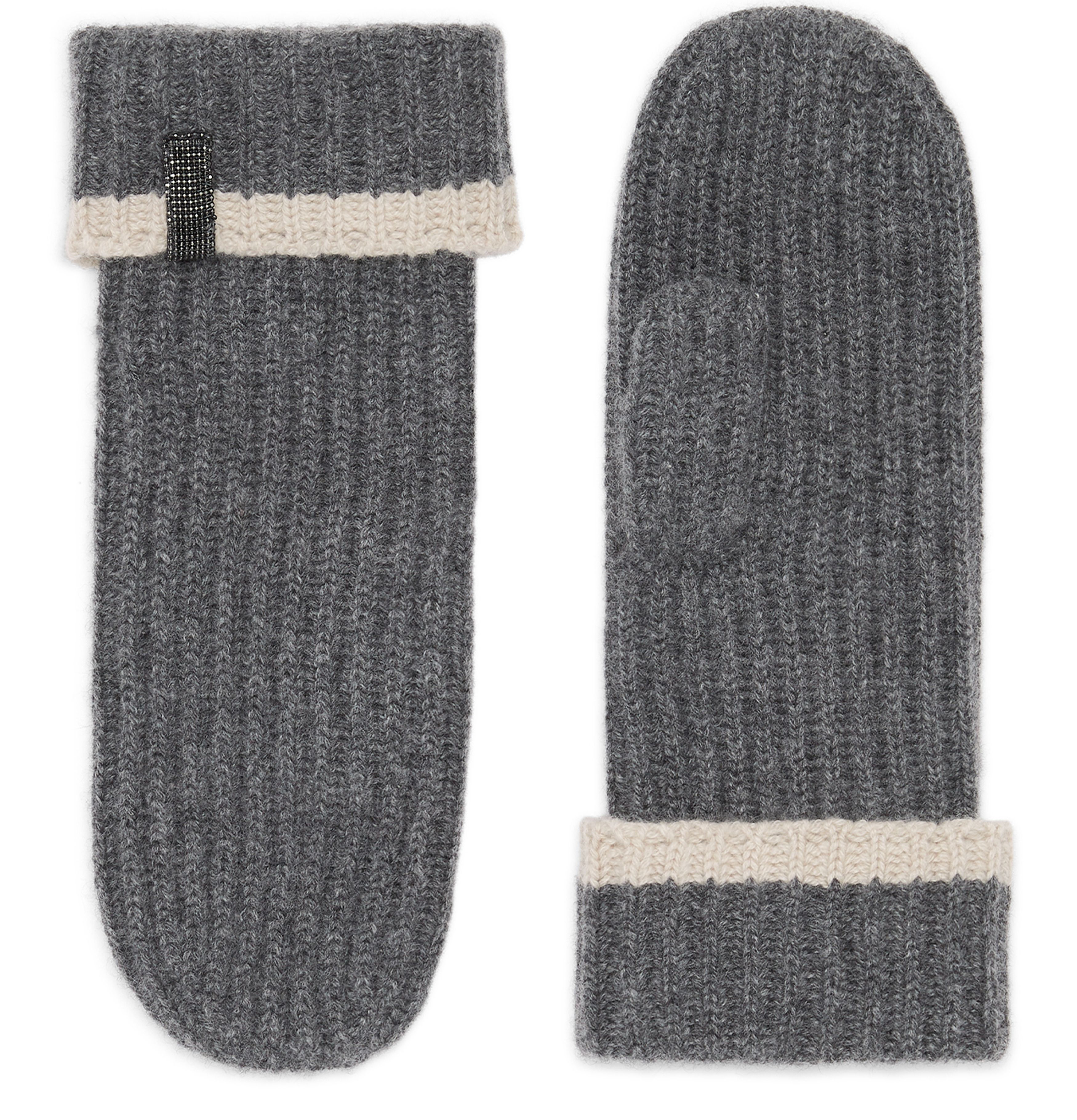 Brunello Cucinelli Knit mittens with monili