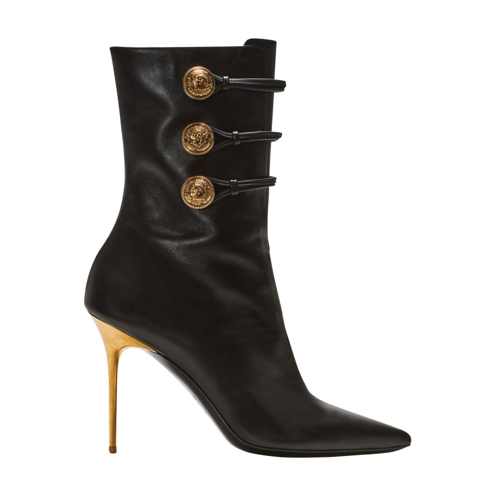 Balmain Alma Leather Ankle Boots