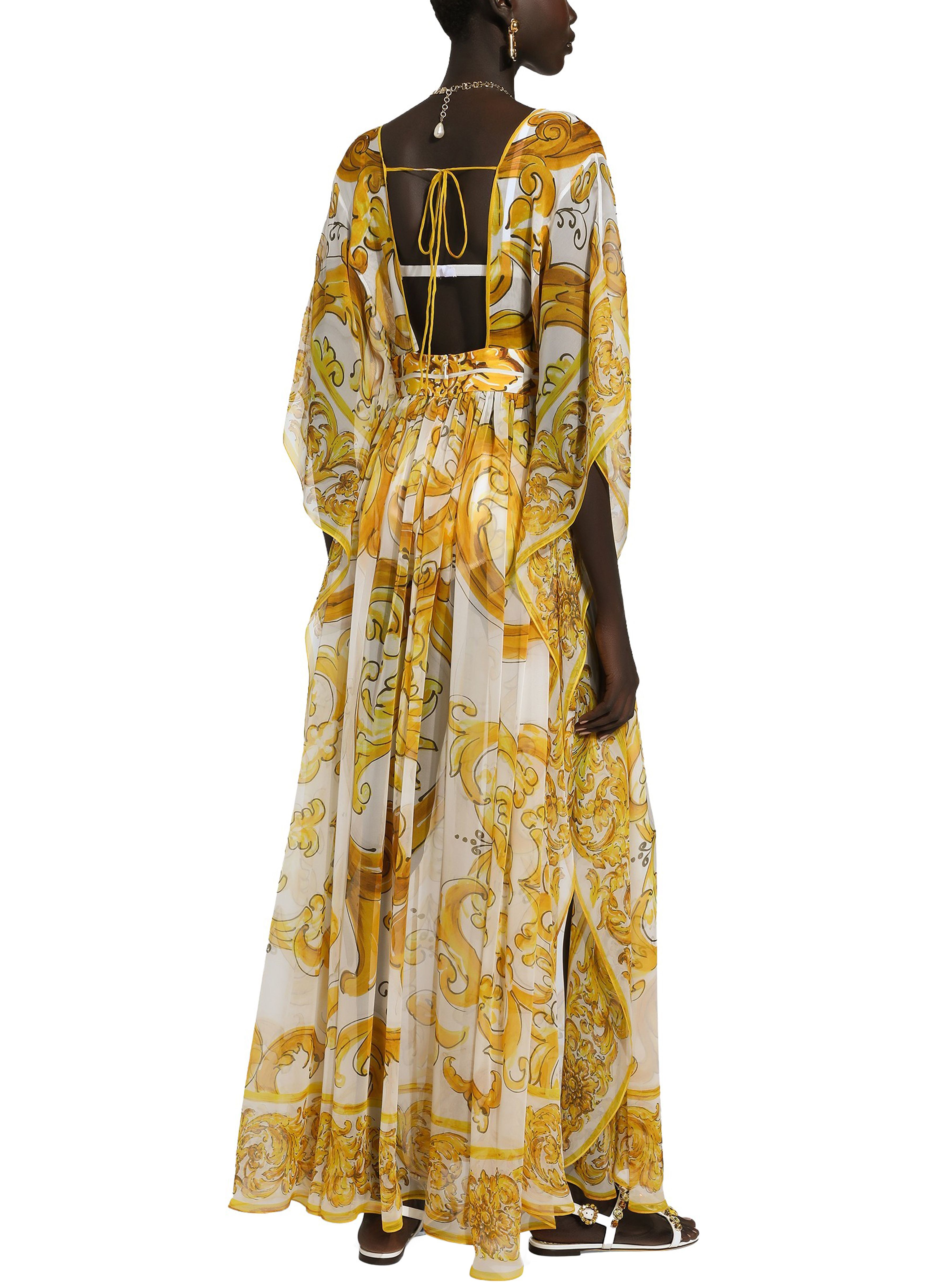 Dolce & Gabbana Majolica long silk chiffon dress