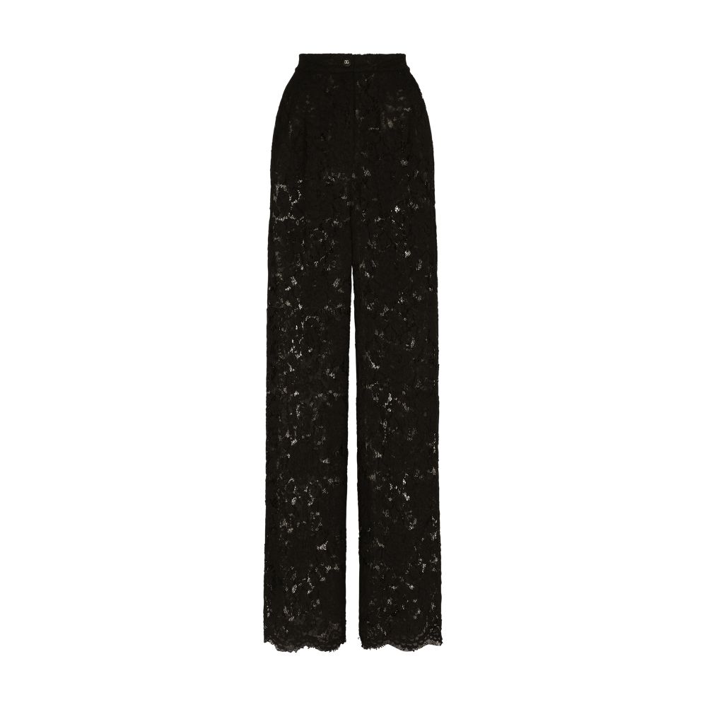 Dolce & Gabbana Flared branded stretch lace pants